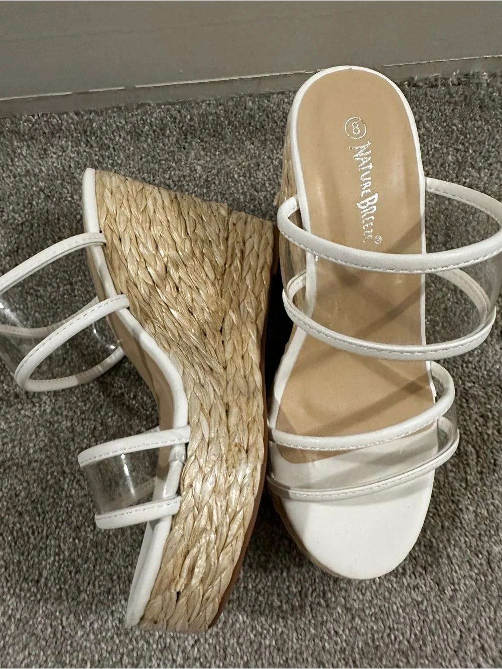 White Strappy Espadrille Platform Sandals